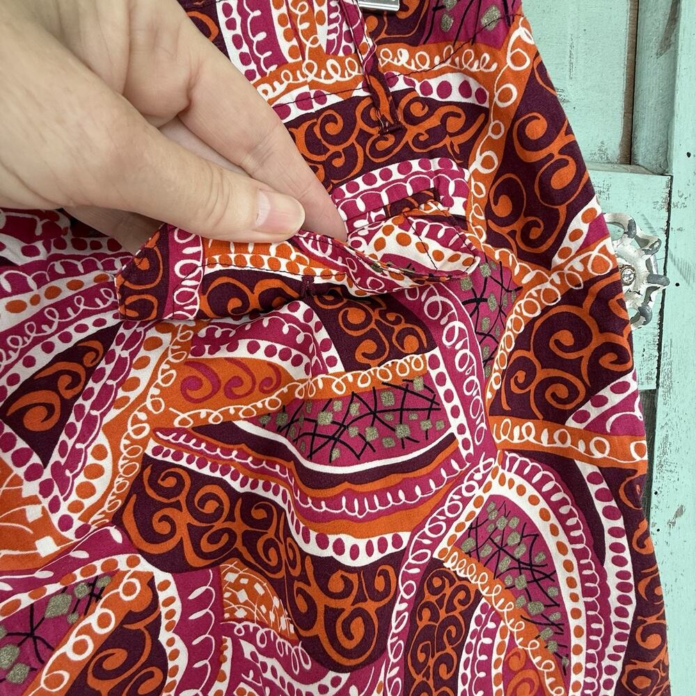 Manhattan Chino Shorts Women's 12 Paisley‎ Stretch 36 x 4 Mid Rise Pink Orange - Picture 8 of 8